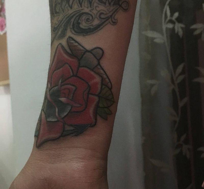 今天的上色纹身图片_成品手稿欧美纹身图案