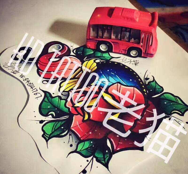 new school纹身图片_成品手稿插画欧美清新原创纹身图案