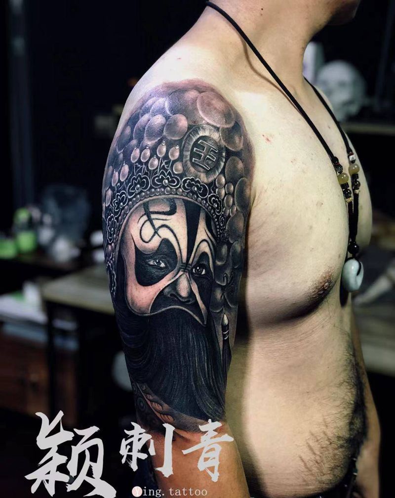 霸王别姬纹身图片_手臂纹身图案