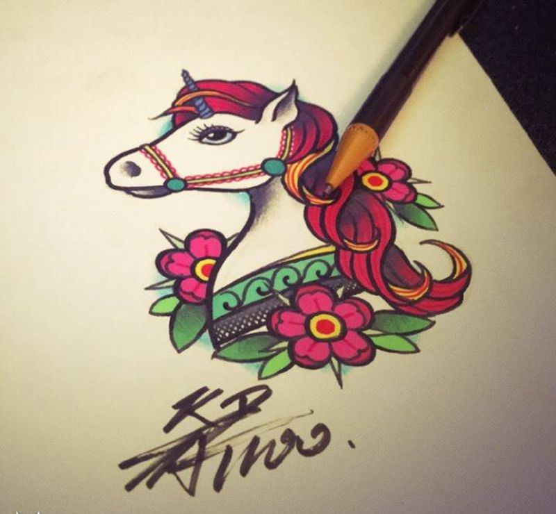 Old school手稿纹身图片_手稿插画手臂欧美动物人物原创纹身图案