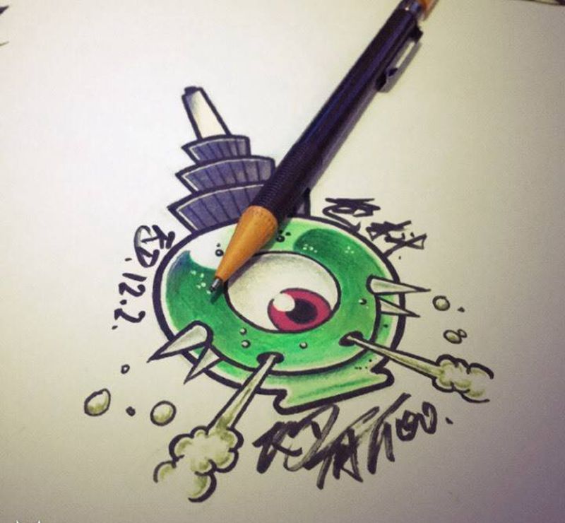 Old school手稿纹身图片_手稿插画欧美纹身图案