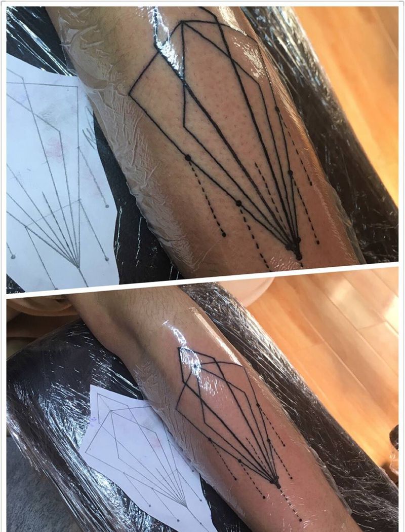 小图纹身图片_成品手稿清新欧美几何纹身图案