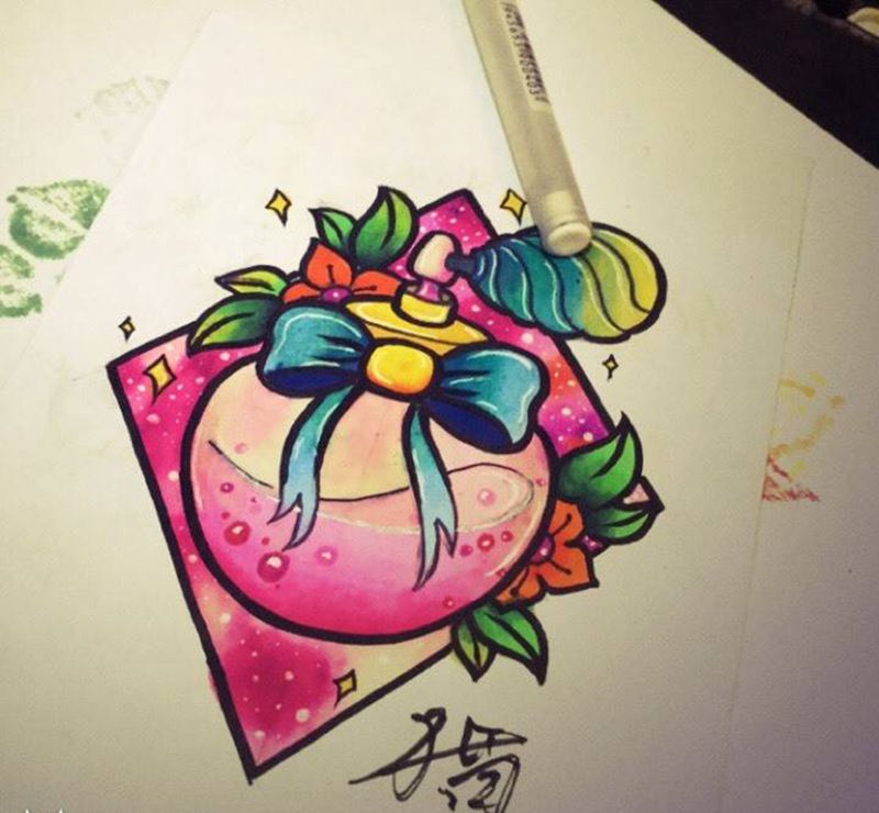 school手稿纹身图片_手稿插画欧美纹身图案