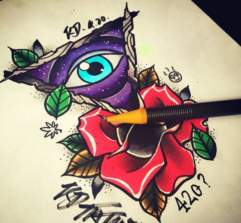 Old school手稿纹身图片_手稿插画欧美原创纹身图案