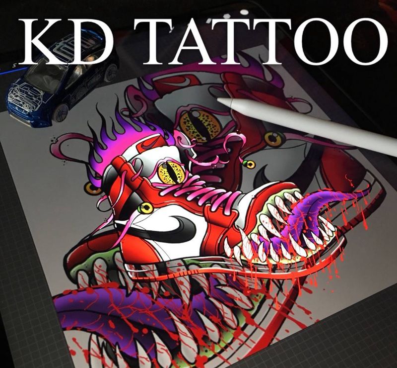 AJ纹身图片_Old SchoolAJ球鞋纹身图案