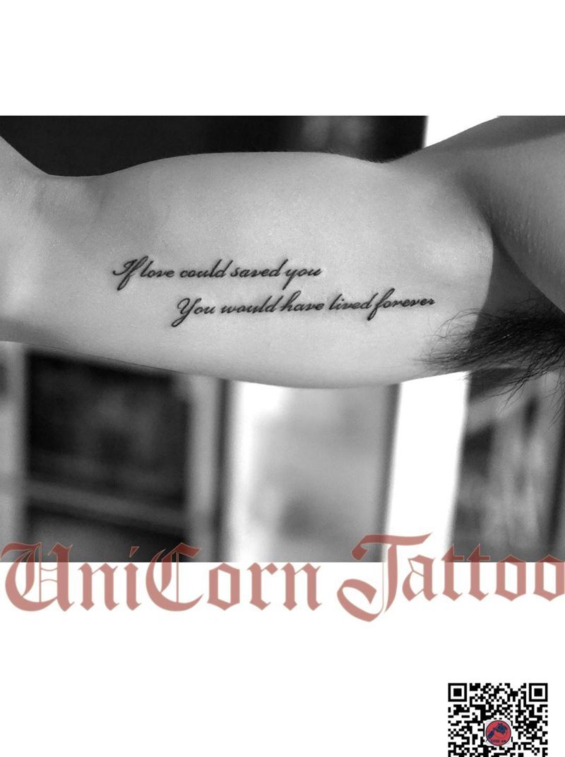 大臂内侧英文纹身图片