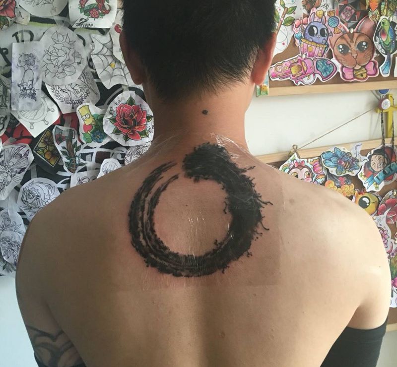 今天的遮盖纹身图片_成品国画纹身图案