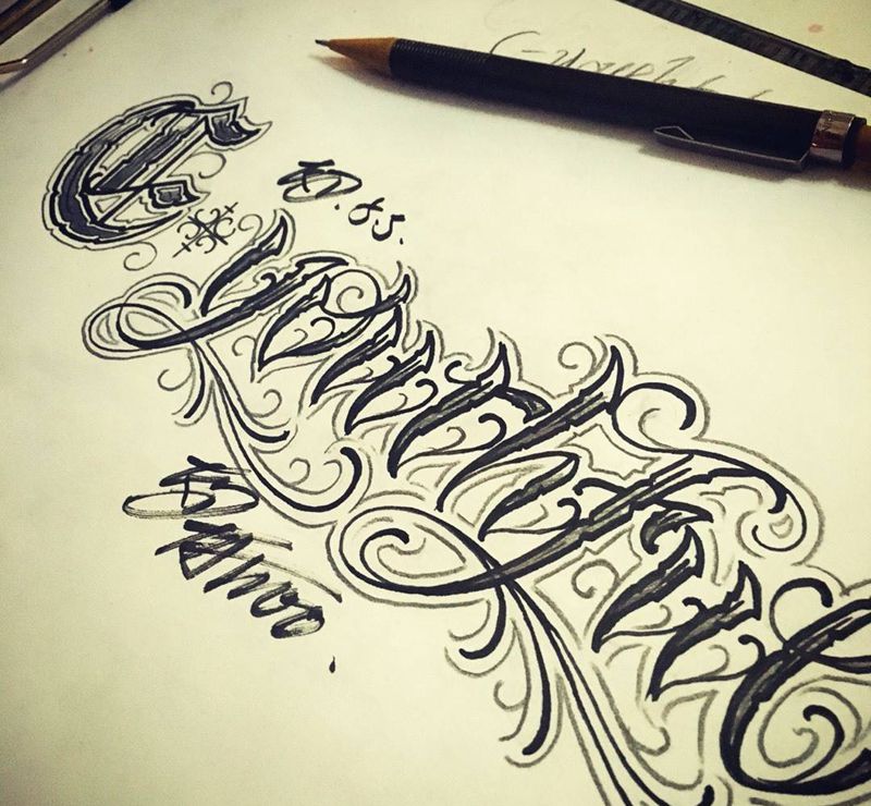 奇卡诺设计纹身图片_手稿插画欧美字符原创纹身图案