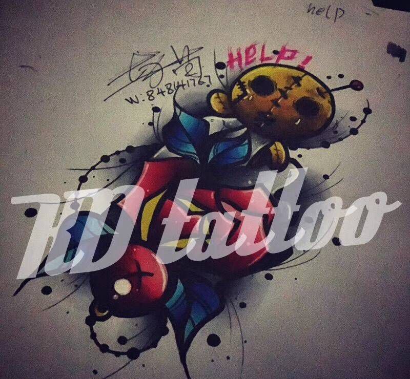 禁止盗图纹身图片_成品手稿插画欧美清新纹身图案