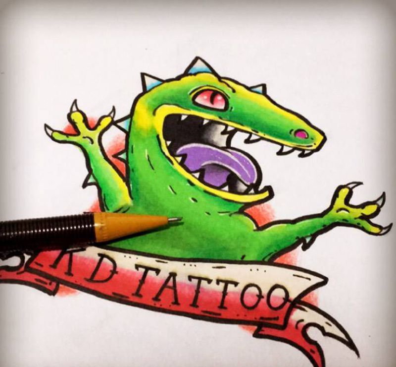 萌系手稿纹身图片_手稿插画欧美动物纹身图案