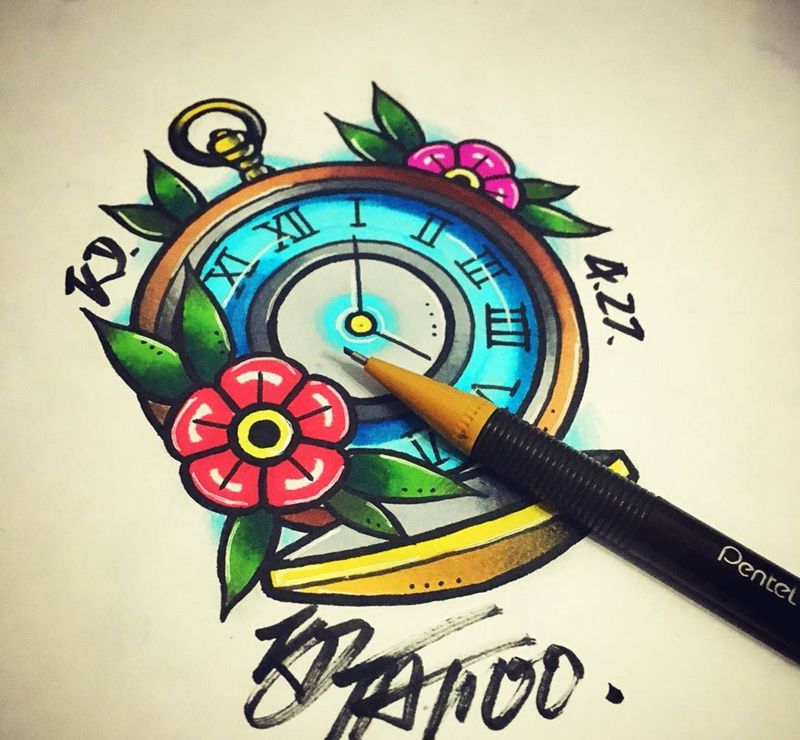 4月27号手稿纹身图片_手稿插画欧美纹身图案