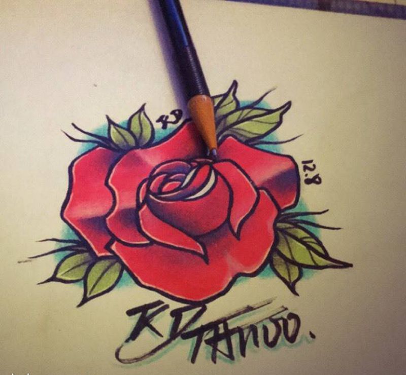 Old school手稿纹身图片_手稿插画欧美纹身图案