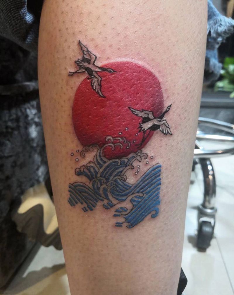 清新小图纹身图片_腿部新传统纹身图案