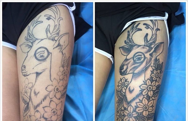 今天的修改纹身图片_成品欧美动物修改遮盖纹身图案