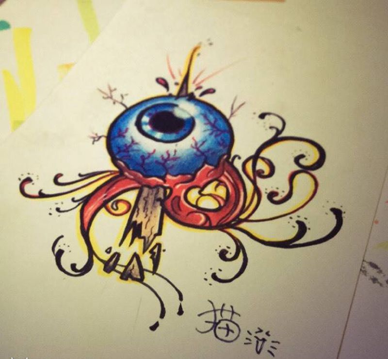 Old school手稿纹身图片_手稿插画欧美纹身图案