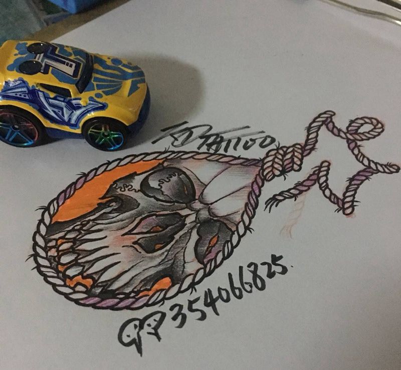 old school纹身图片_手稿插画欧美骷髅纹身图案