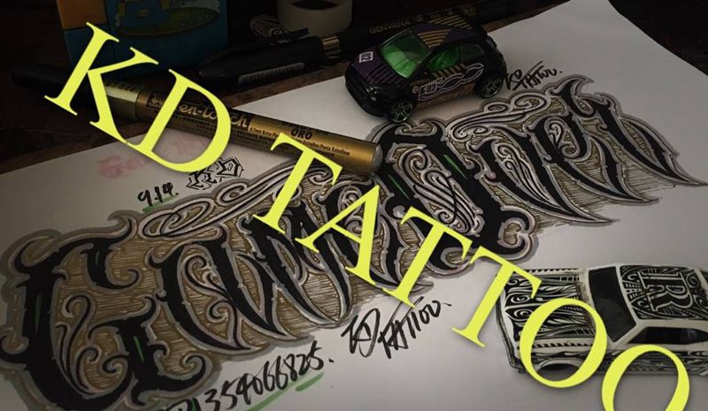 练习纹身图片_手稿插画欧美字符花体字奇卡诺纹身图案