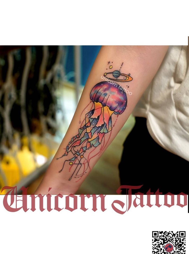 闺蜜水母图纹身图片