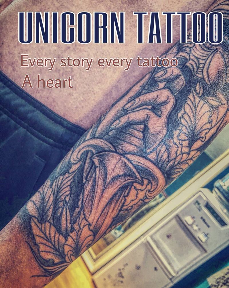 花臂未完成纹身图片