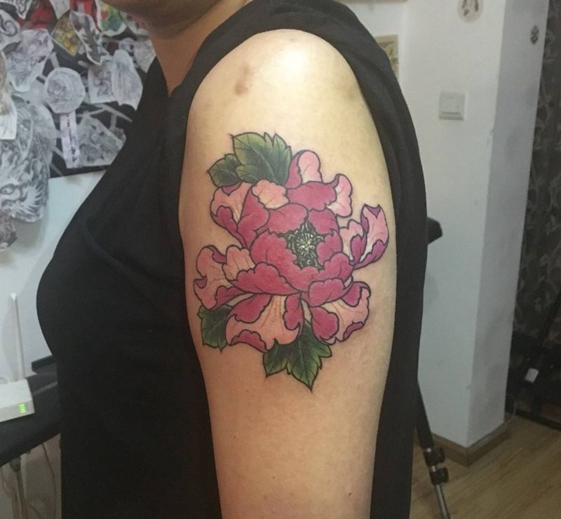 做图的活纹身图片_成品手臂欧美传统植物纹身图案