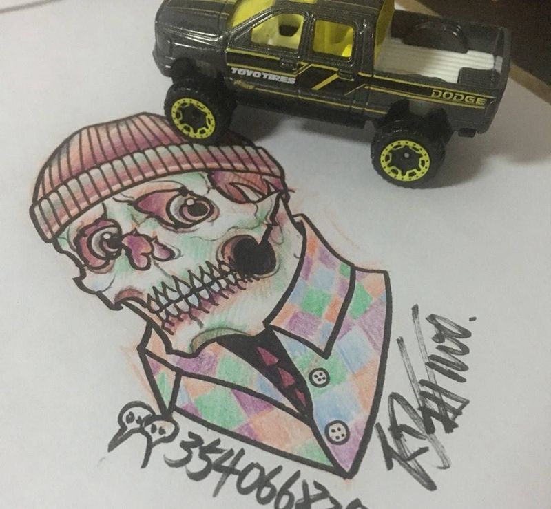 old school纹身图片_成品手稿插画欧美骷髅纹身图案