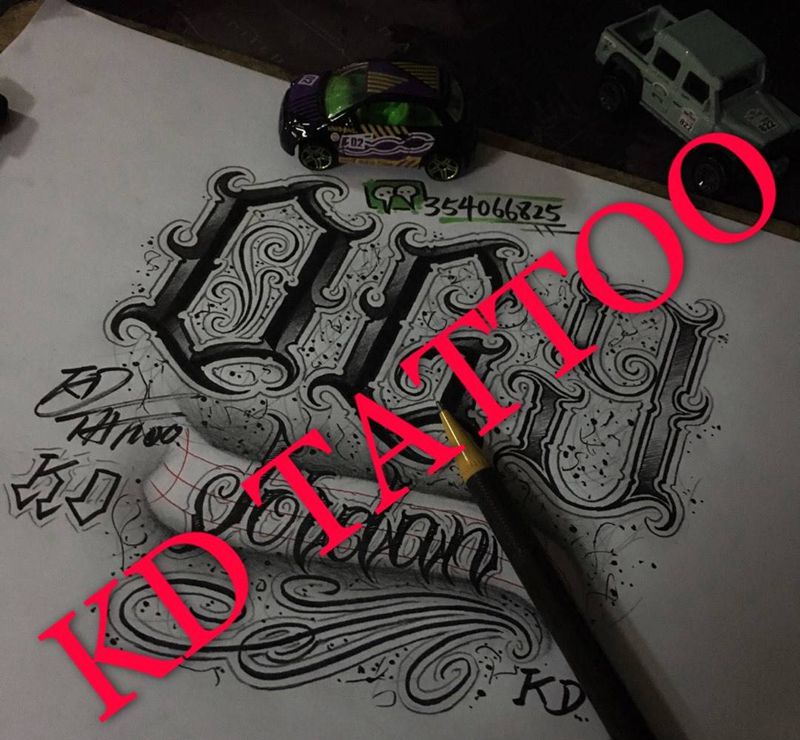 jordan OG纹身图片_成品手稿插画欧美字符奇卡诺花体字匪气纹身图案