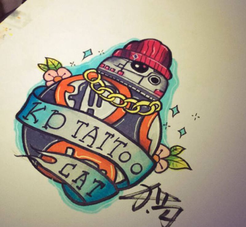 猫的稿纹身图片_手稿插画欧美纹身图案