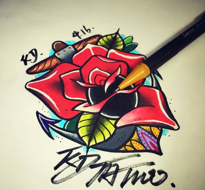 old school纹身图片_手稿插画欧美纹身图案