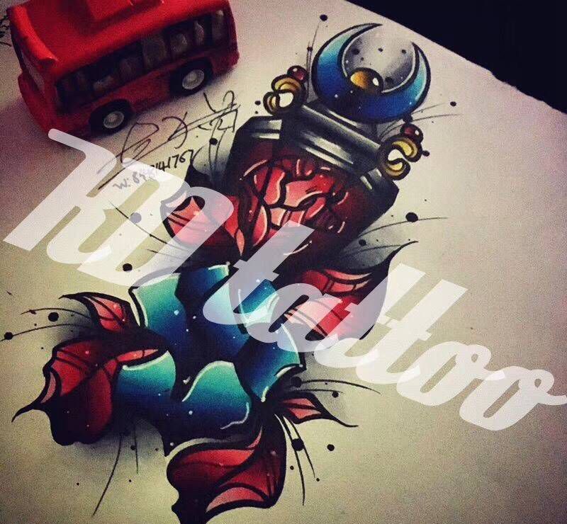 盗图全家死纹身图片_成品手稿插画欧美清新纹身图案