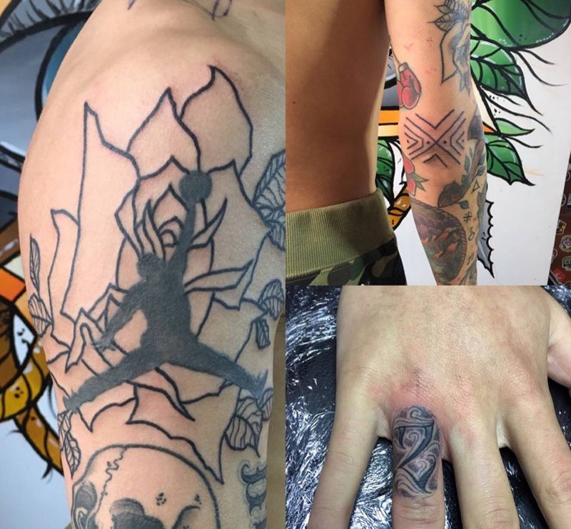 恢复后继续纹身图片_成品手臂欧美字符植物奇卡诺玫瑰纹身图案