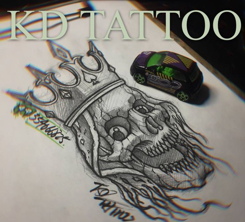 黑K纹身图片_Old School纹身图案