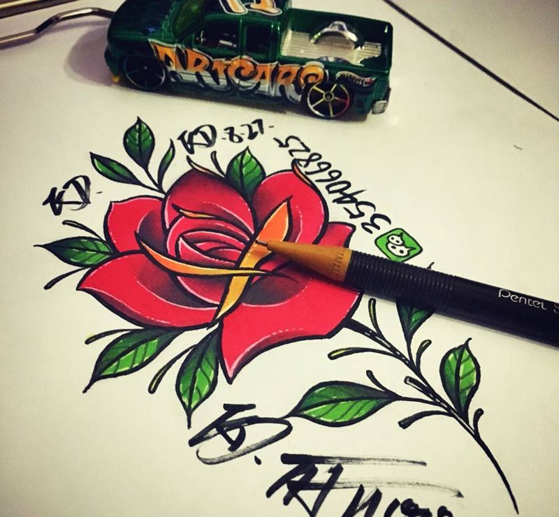 27号稿纹身图片_手稿插画欧美纹身图案