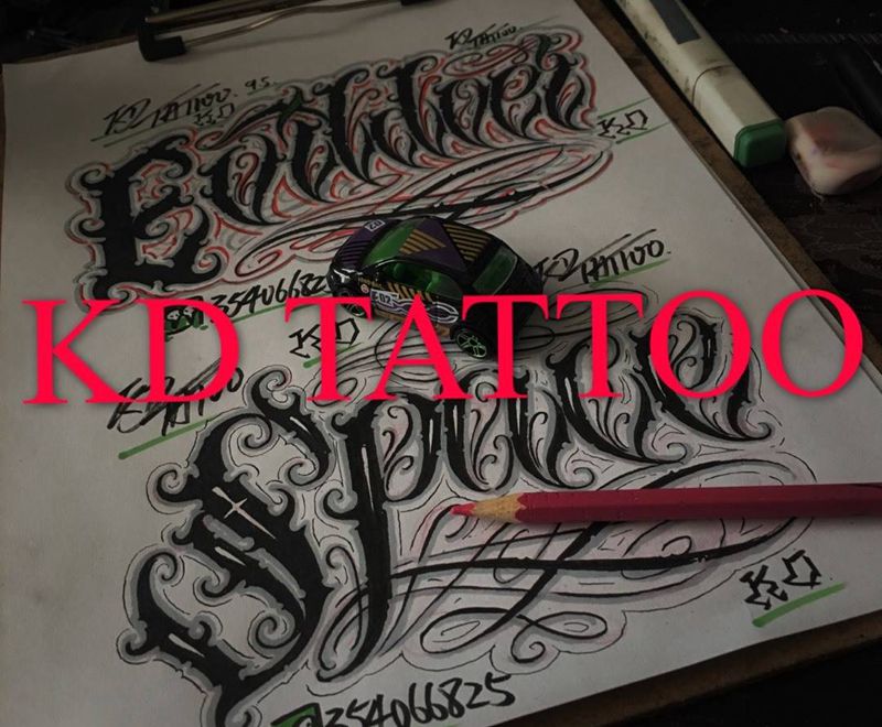 练习纹身图片_手稿插画成品欧美字符奇卡诺花体字匪气纹身图案