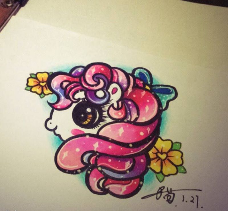 猫的稿纹身图片_手稿欧美纹身图案