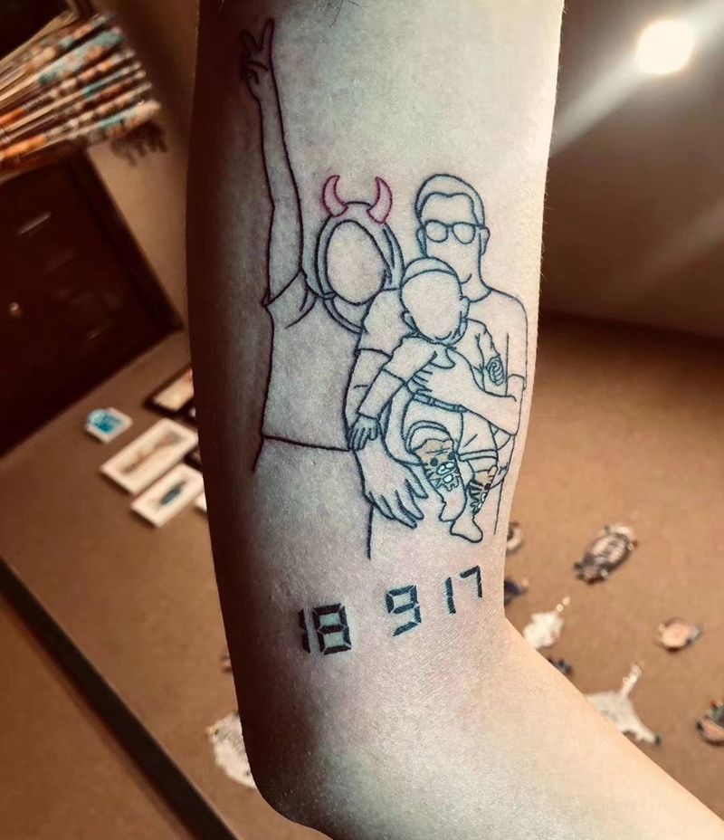 简笔画纹身图片_手臂纹身图案