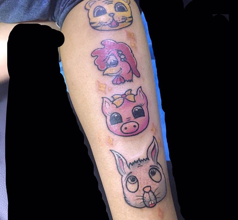 生肖tattoo纹身图片_成品插画欧美动物少女心纹身图案