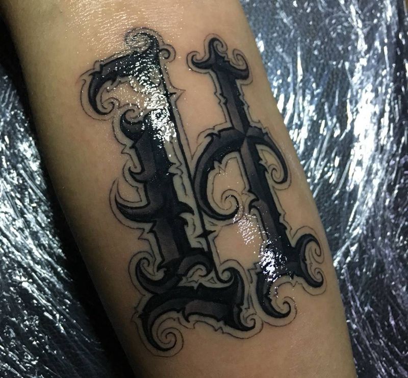 奇卡诺手写字体纹身图片_成品手稿欧美字符奇卡诺花体字纹身图案