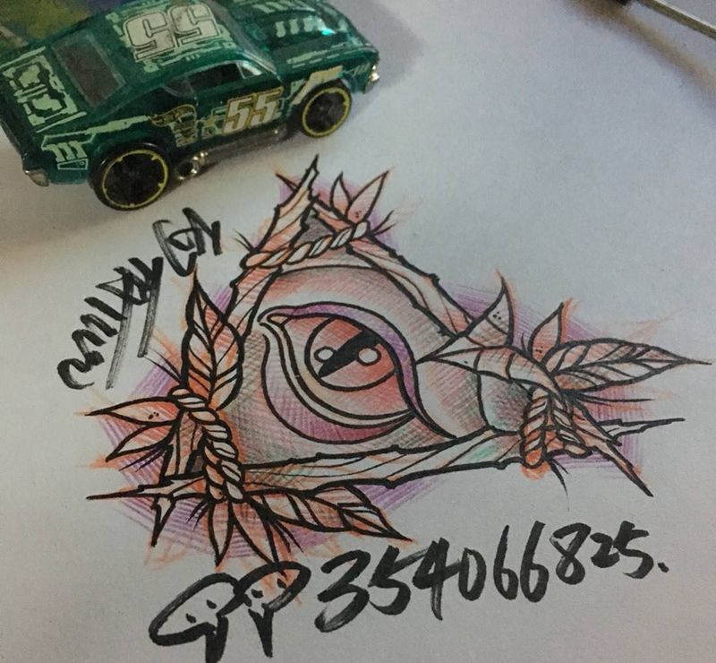 old school纹身图片_手稿插画欧美眼睛纹身图案