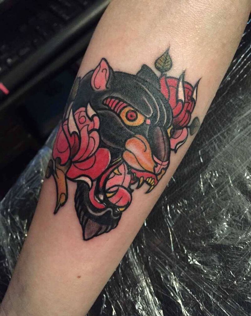 Old school纹身图片_成品动物纹身图案