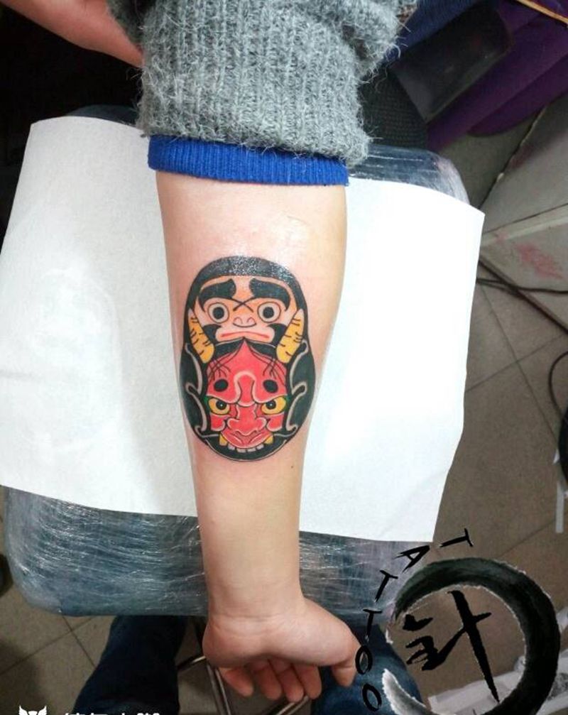 日式小图纹身图片_手臂传统原创小白刺青塔图~针成品纹身图案