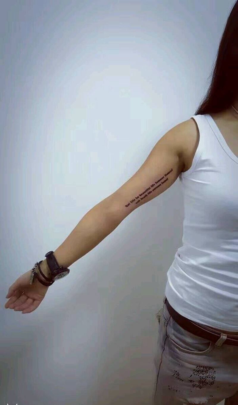 大臂英文纹身图片