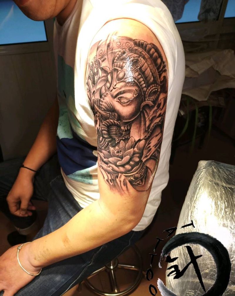 象神纹身图片_手臂纹身图案