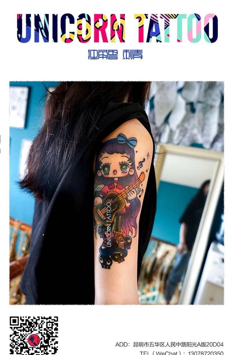 遮盖纹身图片_成品手臂卡通原创人物纹身图案