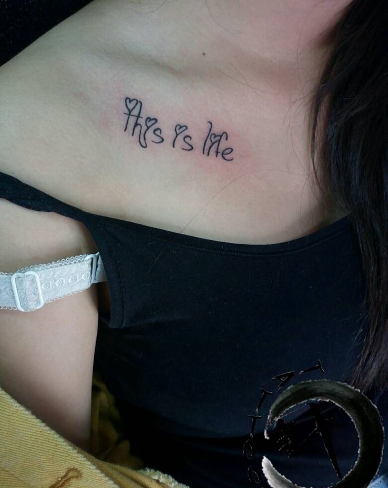 字母纹身图片_胸部清新字符原创小白刺青塔图~针成品纹身图案