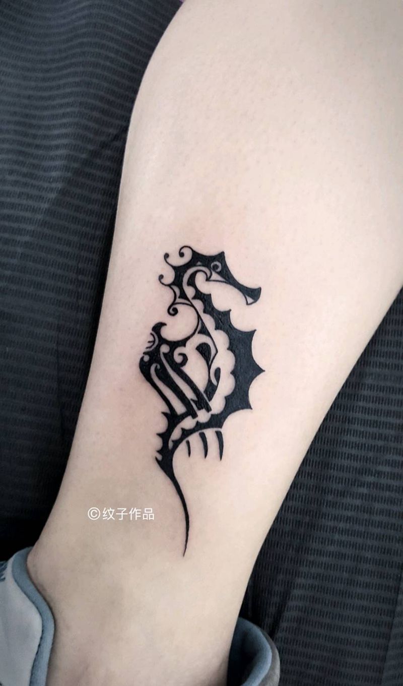 图腾海马纹身图片