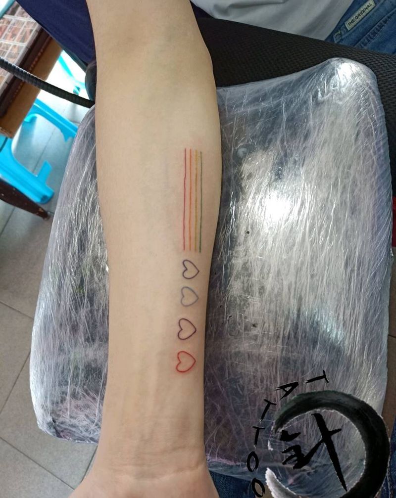 小清新纹身图片_手臂水彩水墨纹身图案