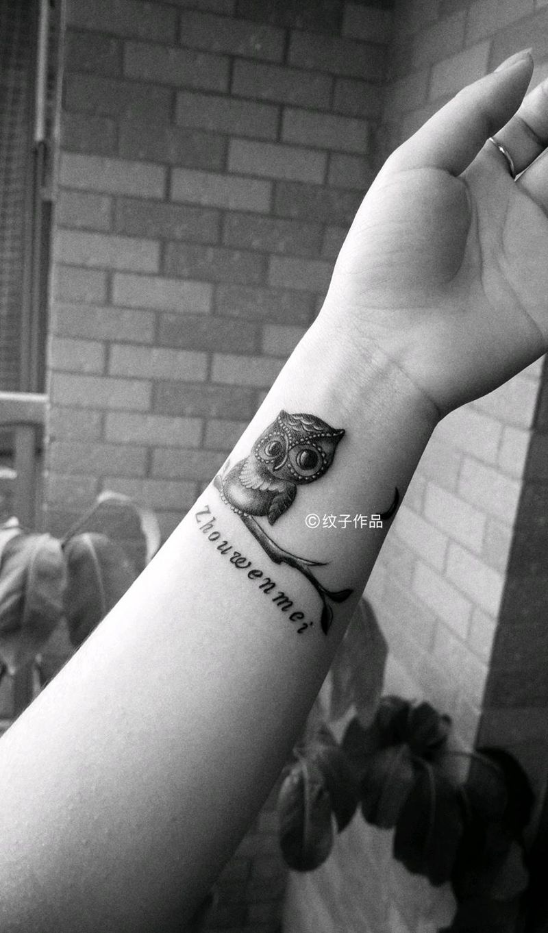 猫头鹰纹身图片