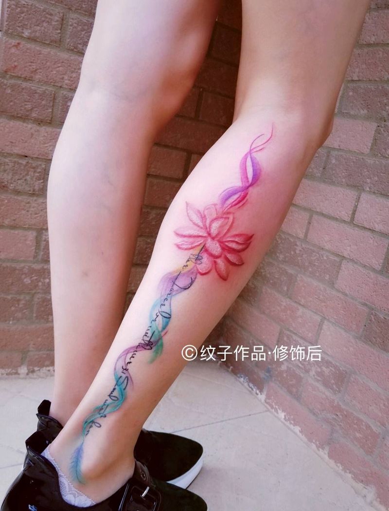 莲花纹身图片