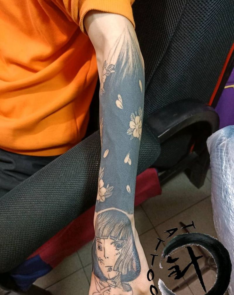 恢复后黑臂纹身图片_手臂图腾纹身图案