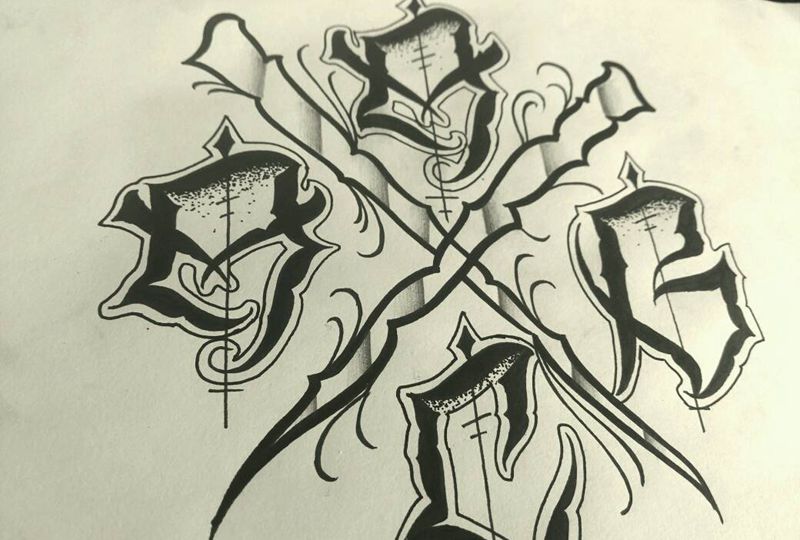 原创花体字纹身图片